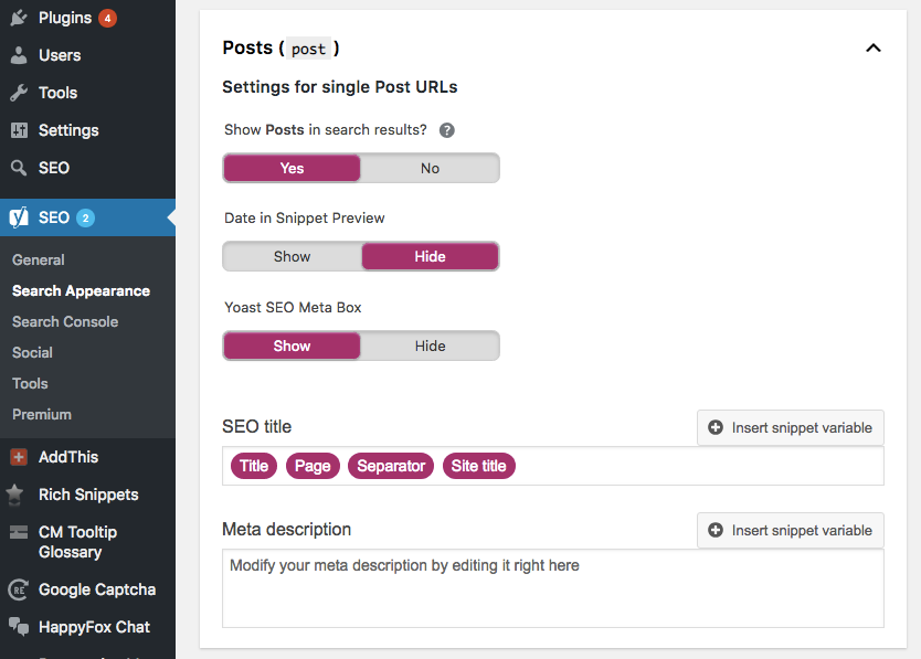 come aggiungere il tag title plugin yoast